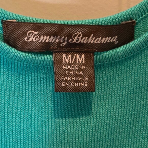 Tommy Bahama Teal/White Striped Summer Dress Size Medium - Picture 5 of 6